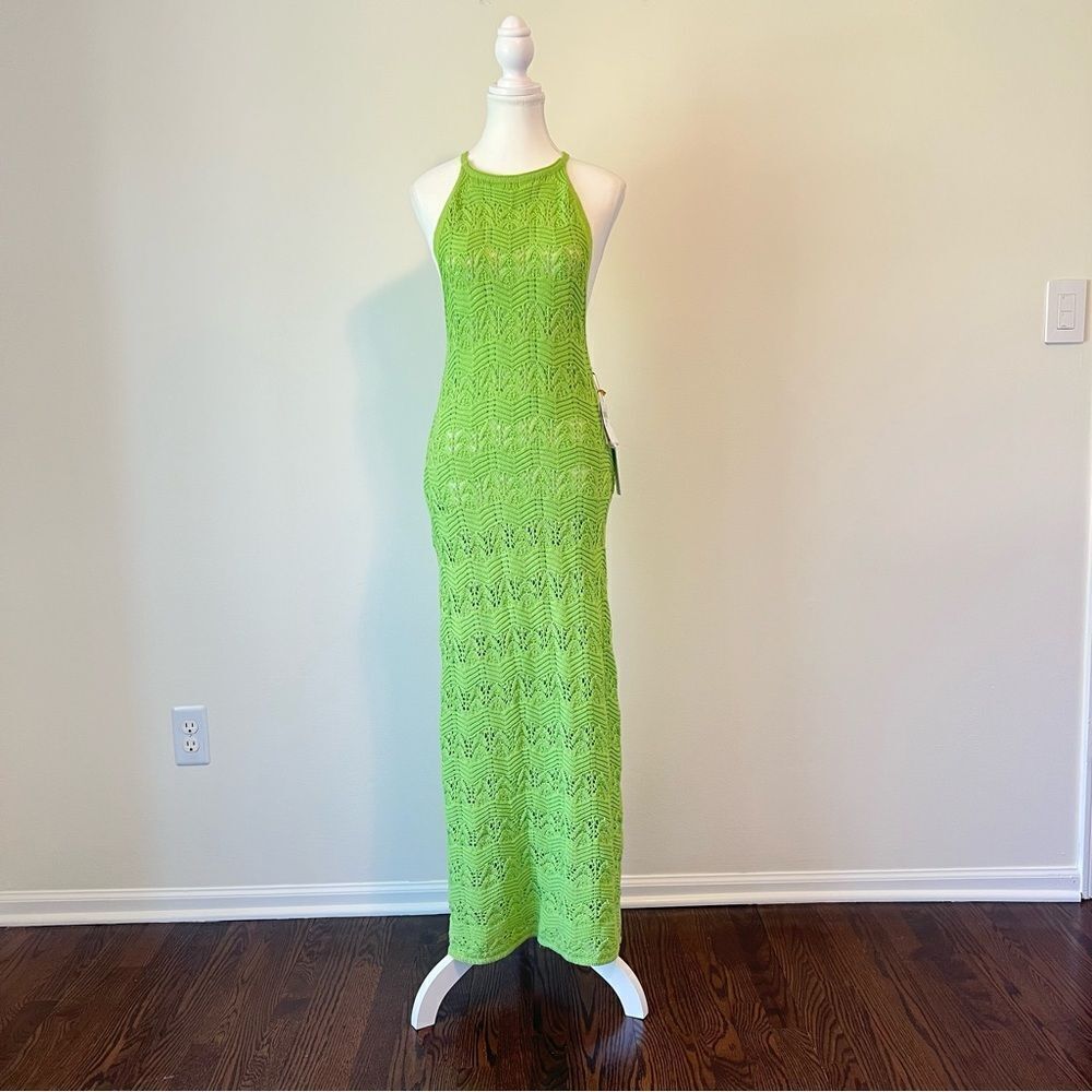 House of Harlow 1960 Knit Maxi Dress in Green NEW Size Medium Vacation Resort - Picture 5 of 12
